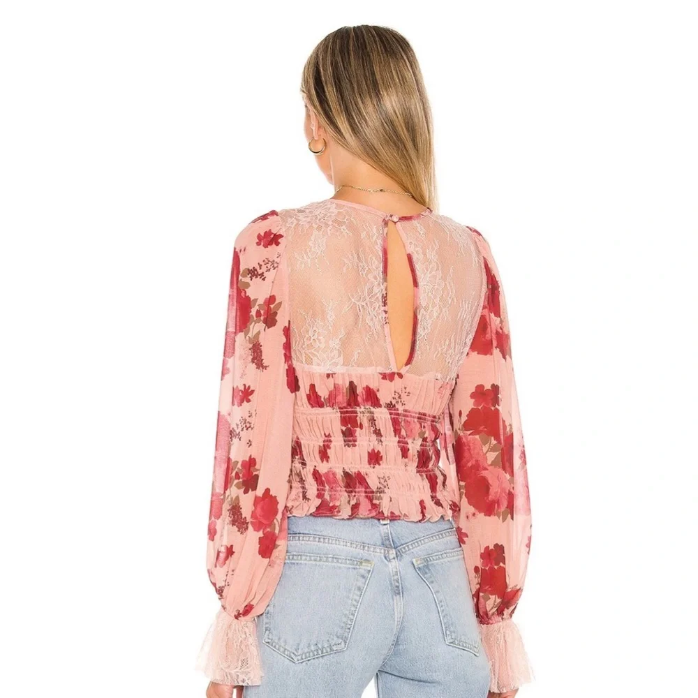 NWT Free People Daphne Blouse In Romantic Combo